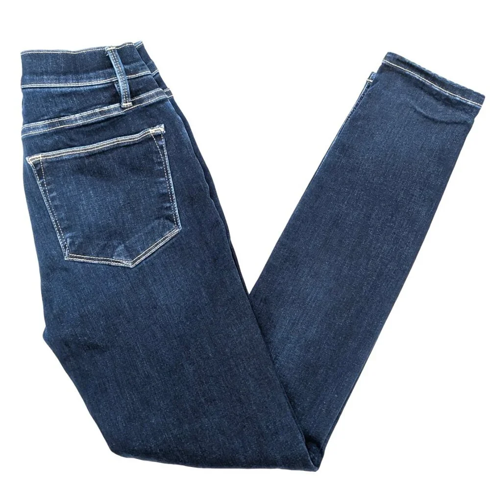 Frame | Le High Skinny Crop Jeans Sanctuary Dark Wash | Size 26 - Picture 8 of 13